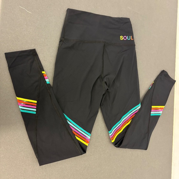Soul by SoulCycle Make It Bright Leggings Tights Black Pride XS - Picture 5 of 12